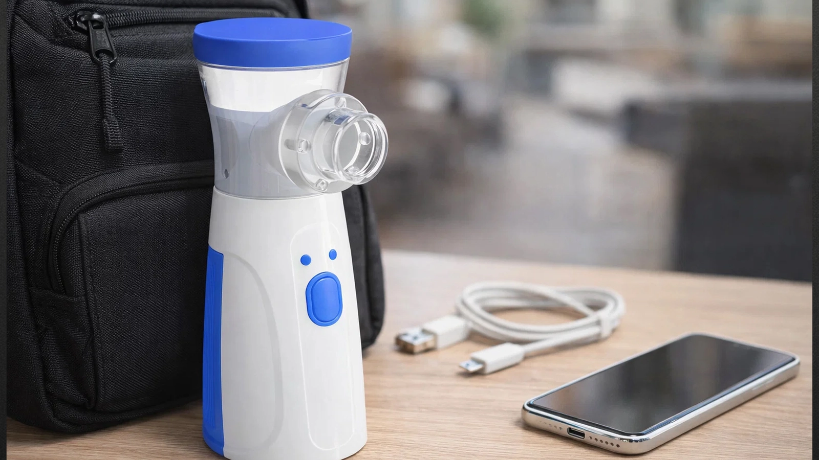 INHALATOR NEBULIZATOR DLA DZIECI I DOROSŁYCH SIATECZKOWY PRZENOŚNY NA USB