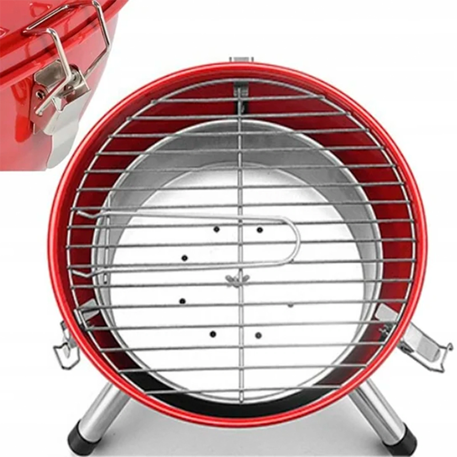 GRILL Z POKRYWĄ OGRODOWY WĘGLOWY SKŁADANY PRZENOŚNY STOŁOWY GURBA BLACHA