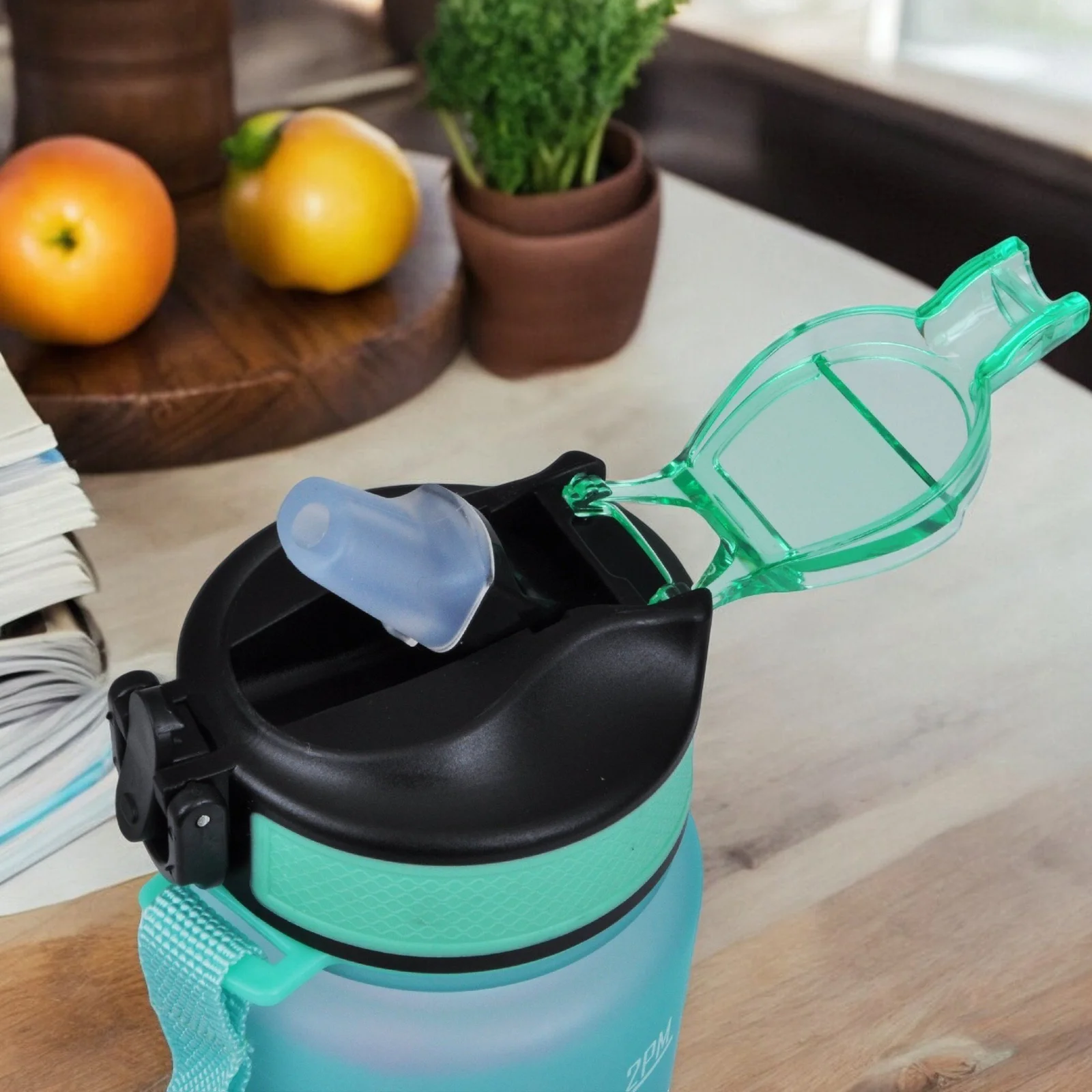 BUTELKA MOTYWACYJNA NA WODĘ 1000ML BIDON Z MIARKĄ SIŁOWNIA FITNESS 1L