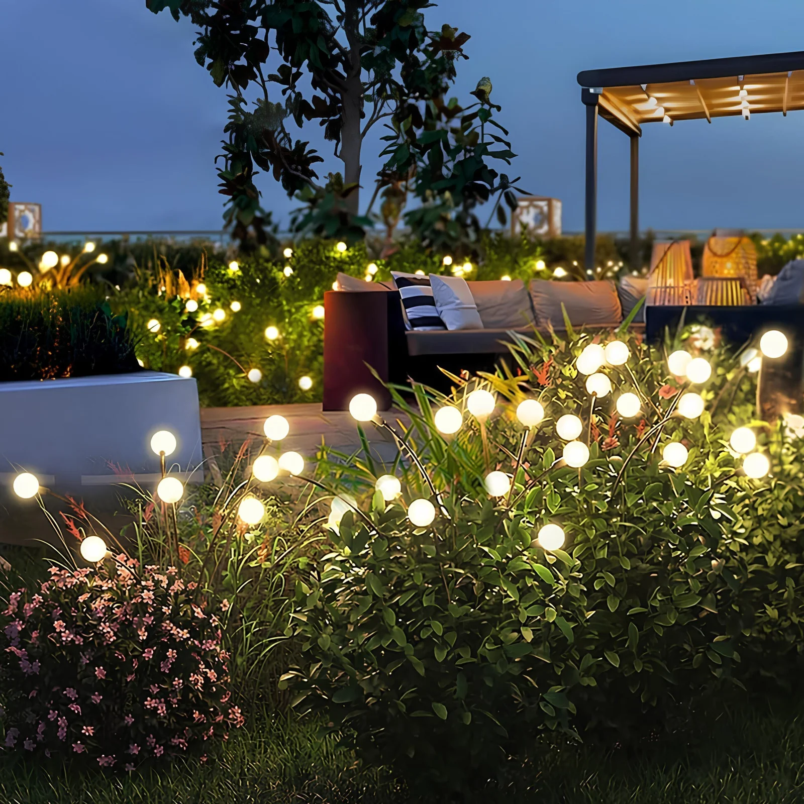 LAMPA SOLARNA WBIJANA KULECZKI 8 LED LAMPKA OGRODOWA KULE KULKI DEKORACJA