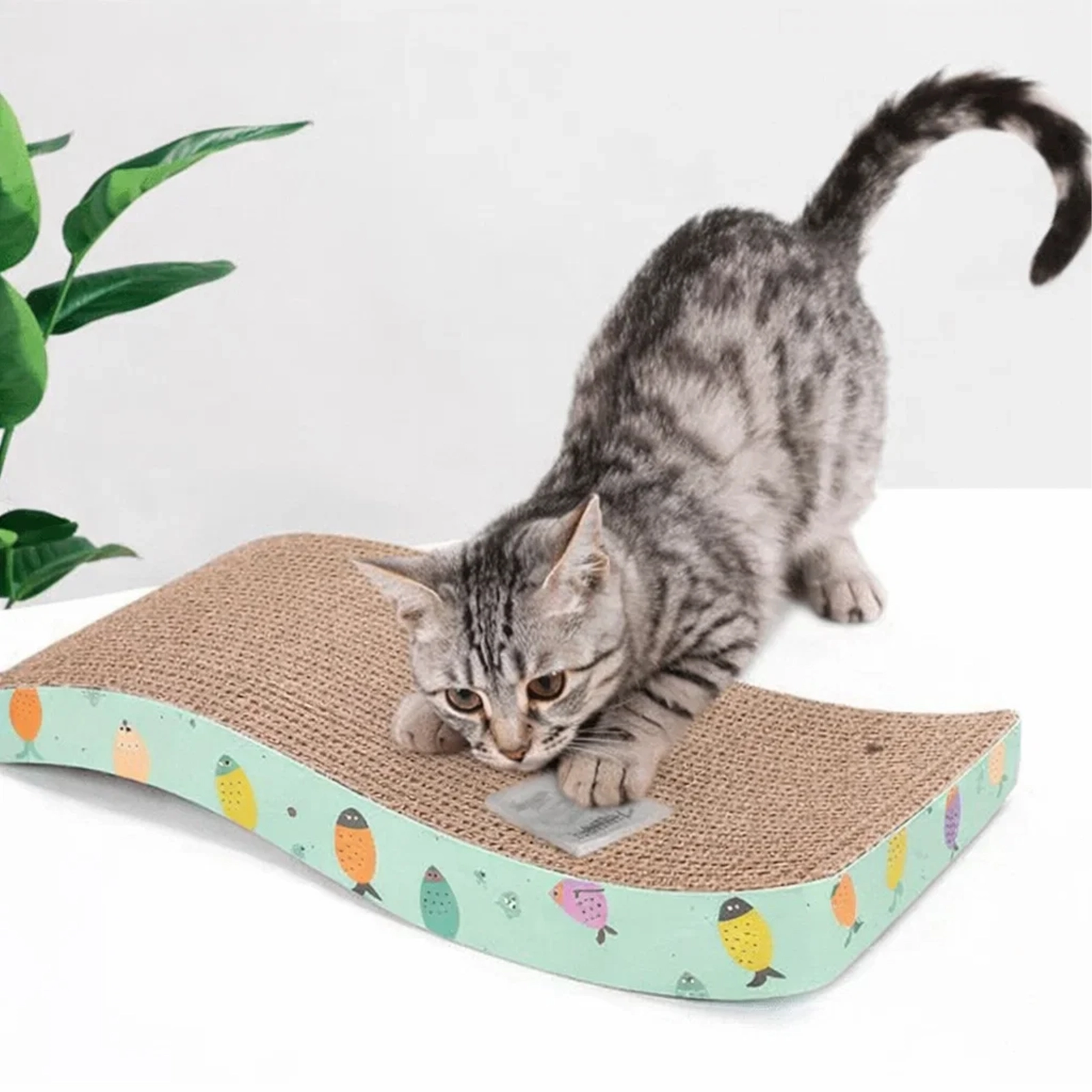 DRAPAK DLA KOTA POZIOMY - 44,5×19,5cm zielony z kocimiętką