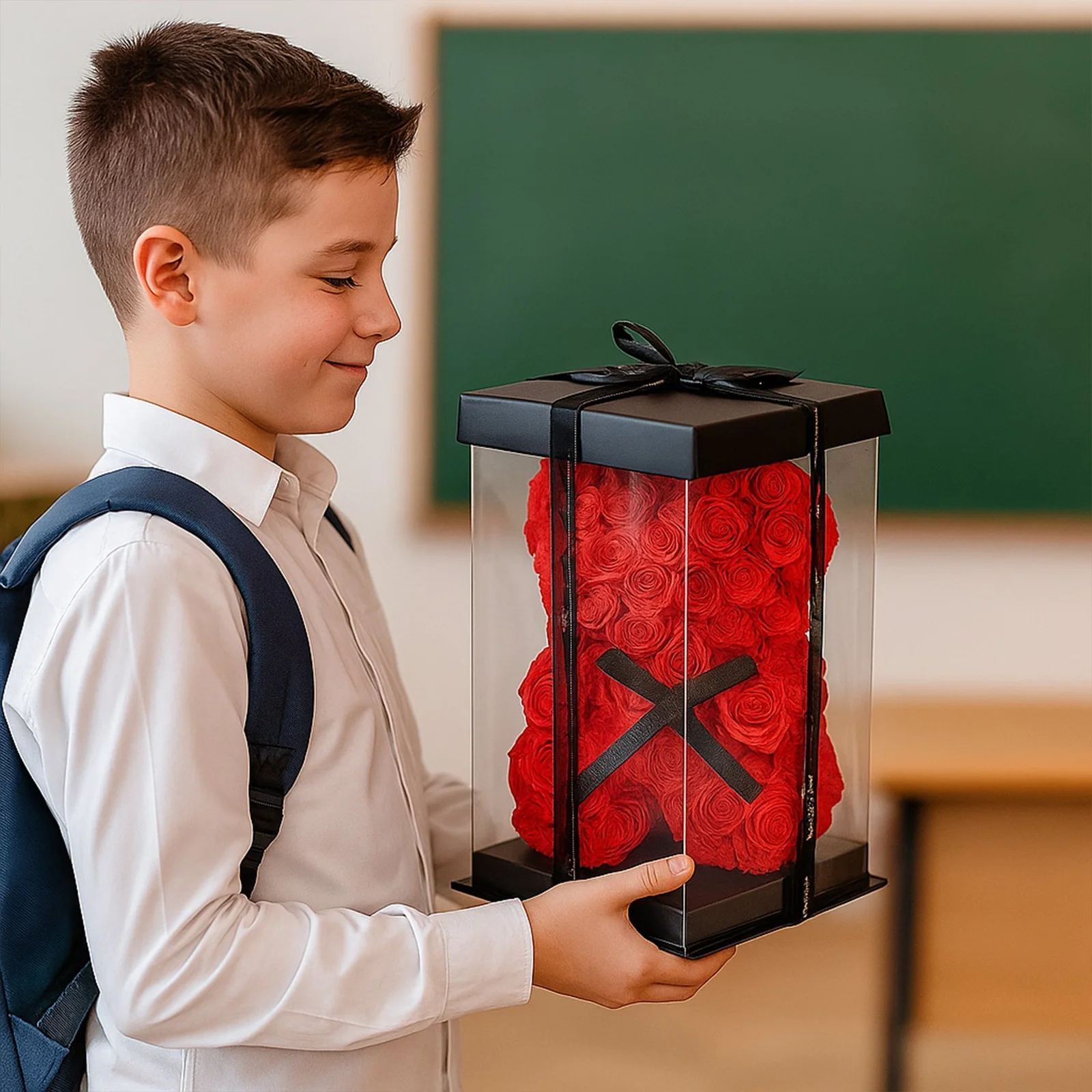 MIŚ Z PŁATKÓW RÓŻ PREZENT NA URODZINY WALENTYNKI DLA UKOCHANEJ DZIEŃ KOBIET