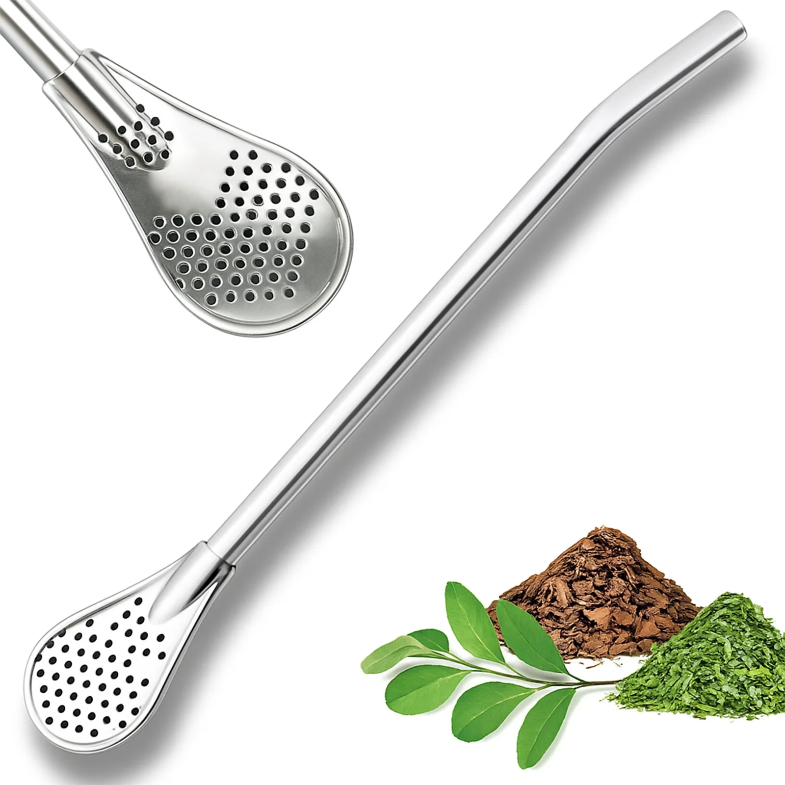 BOMBILLA ŁYŻECZKA ŁYŻKA Z FILTREM DO YERBA MATE STAL NIERDZEWNA 18 CM