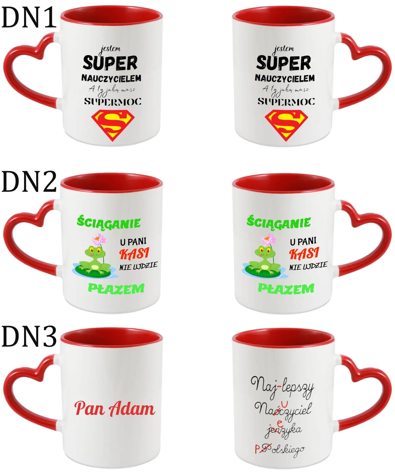 KUBEK DO SUBLIMACJI 330ML CZERWONY UCHWYT SERCE