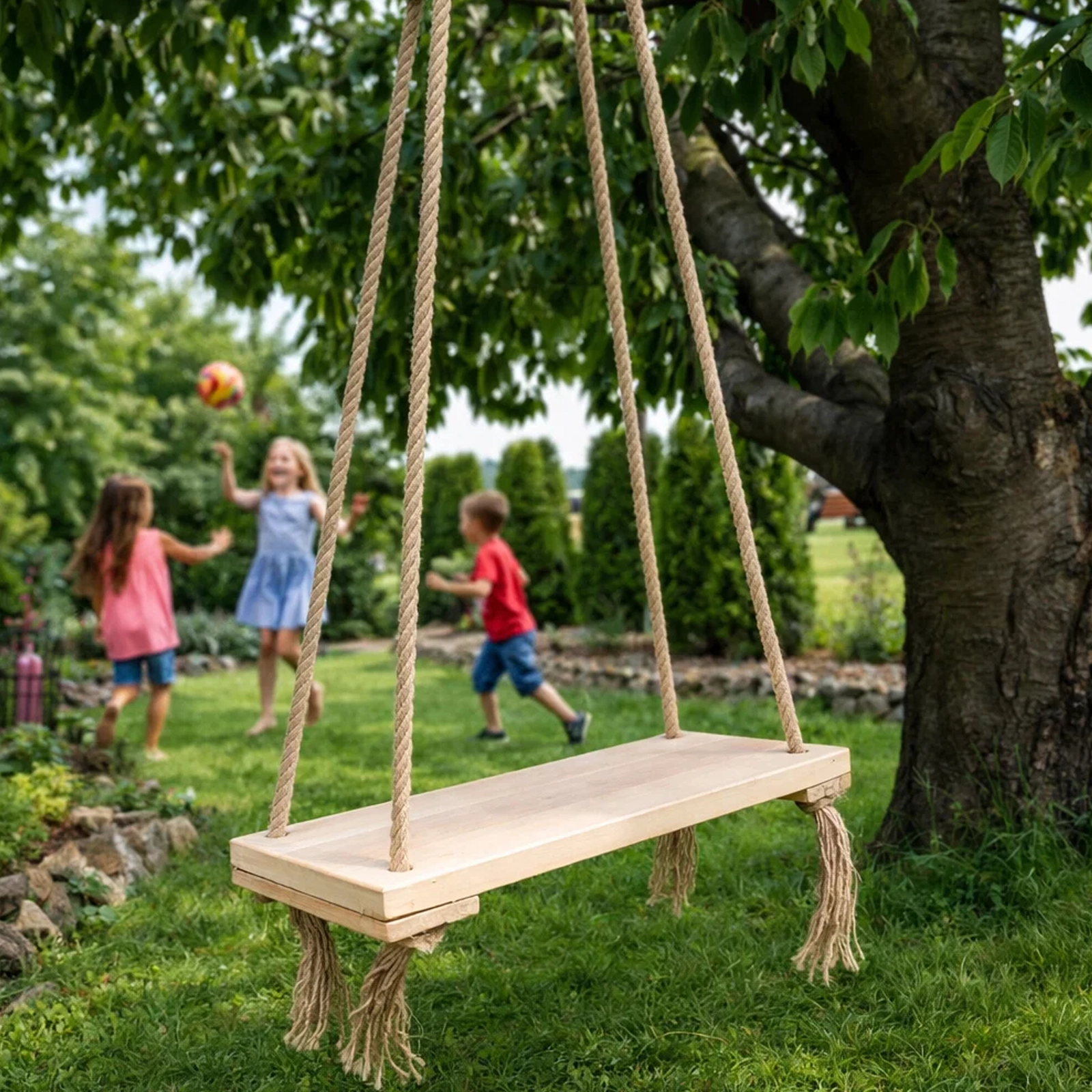 HUŚTAWKA DREWNIANA DO OGRODU DOMU BUJAK DESKA LOFT BOHO MOCNA PREMIUM 49CM