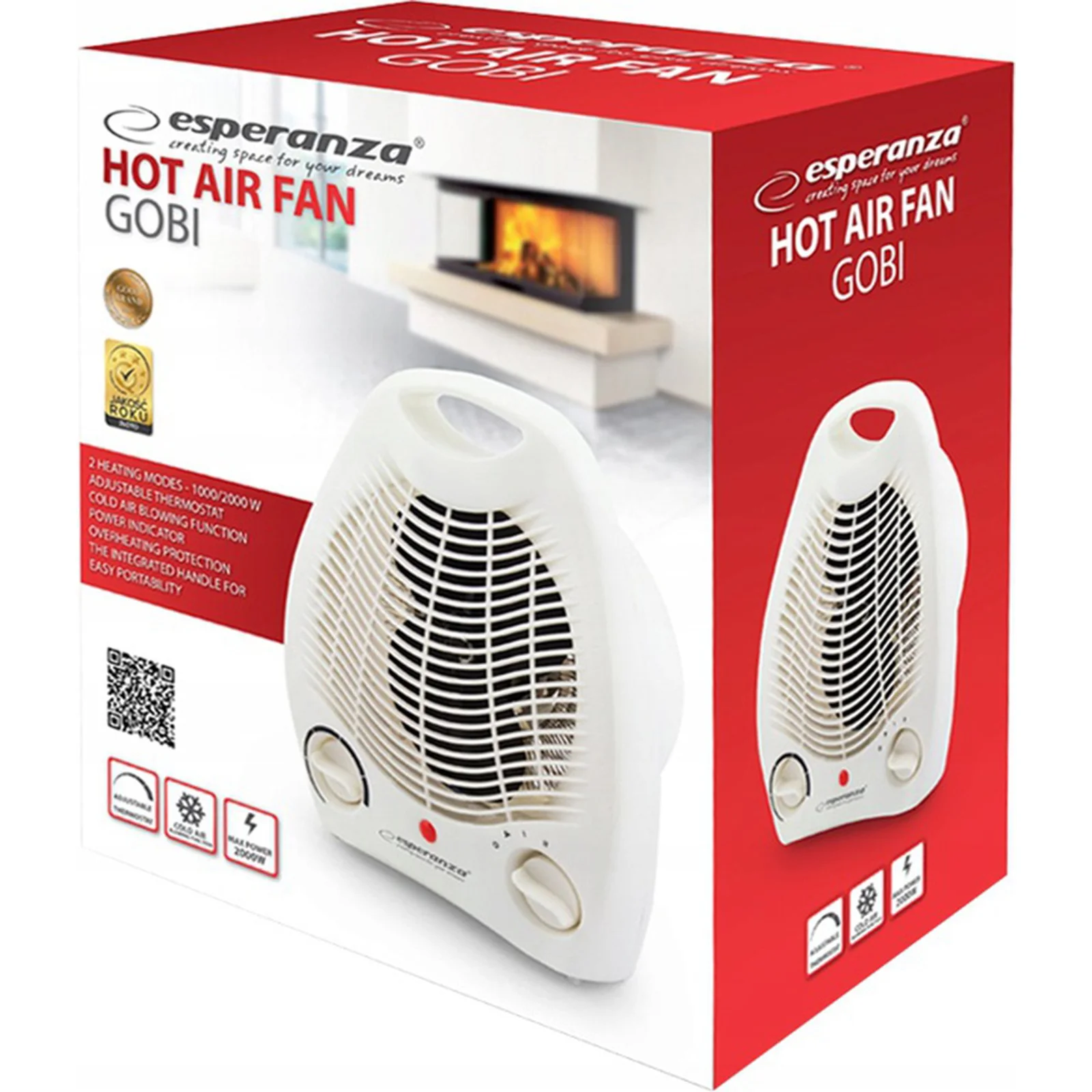 ESPERANZA TERMOWENTYLATOR 1000W/2000W GOBI