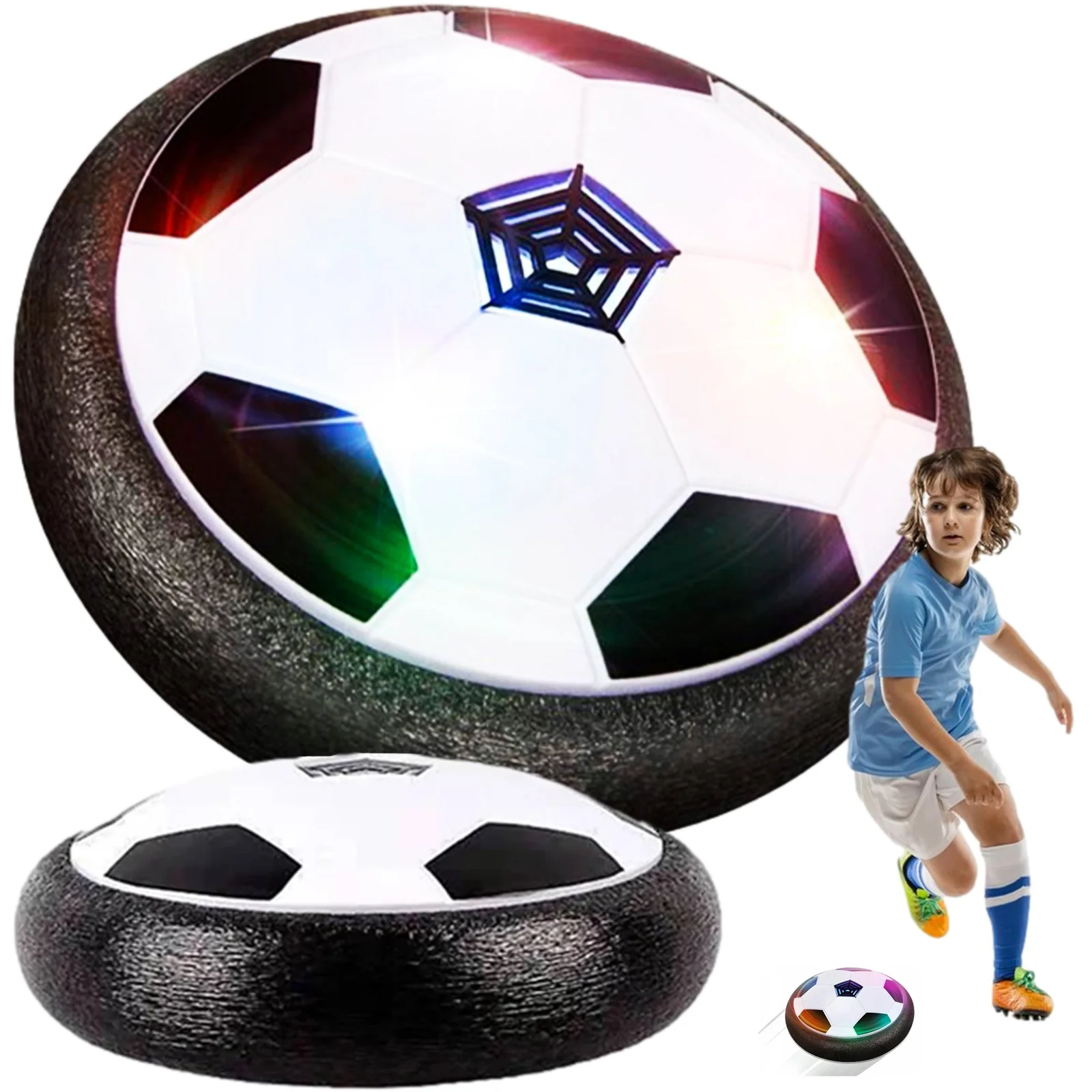 LATAJĄCA PIŁKA HOVERBALL POWIETRZNA DYSK KRĄŻEK CYMBERGAJ DYSK LED XXL