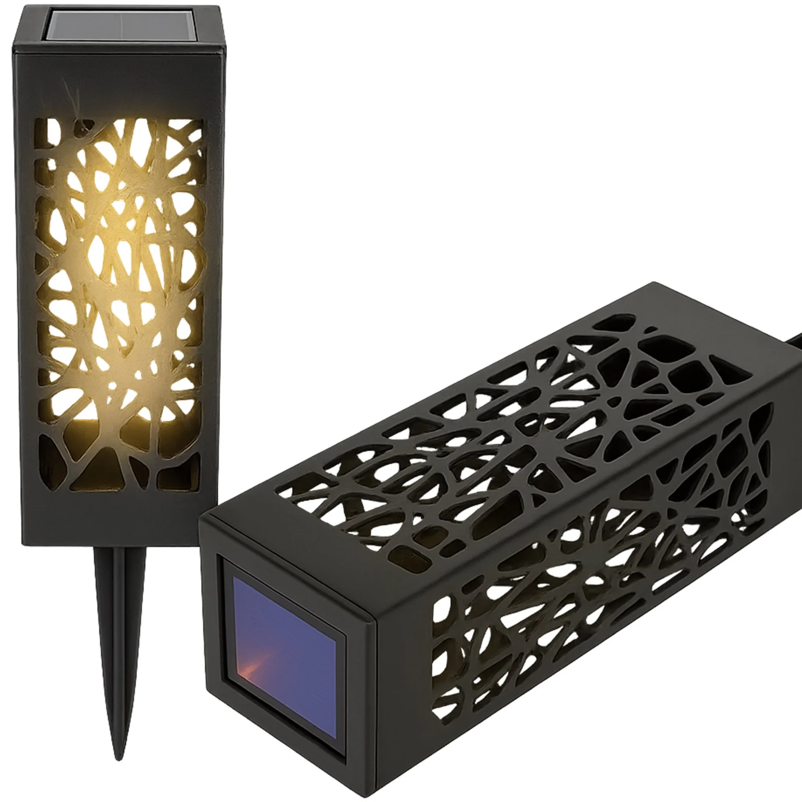 LAMPA LAMPKA SOLARNA OGRODOWA AŻUROWA LED LAMPION OZDOBNA WBIJANA SŁUPEK