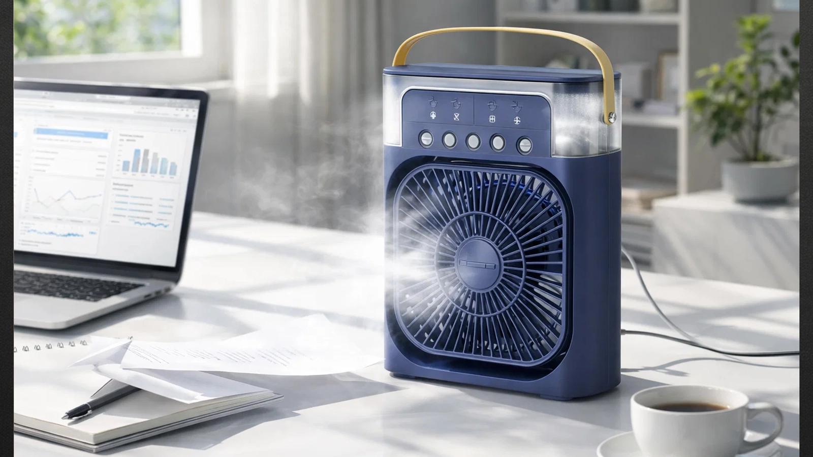KLIMATOR NA KOSTKI LODU WODĘ USB WIATRAK WENTYLATOR CHŁODZENIE NAWILŻANIE