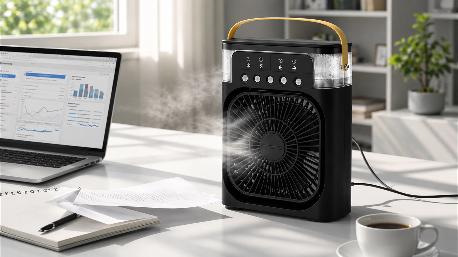 KLIMATOR NA KOSTKI LODU WODĘ USB WIATRAK WENTYLATOR CHŁODZENIE NAWILŻANIE