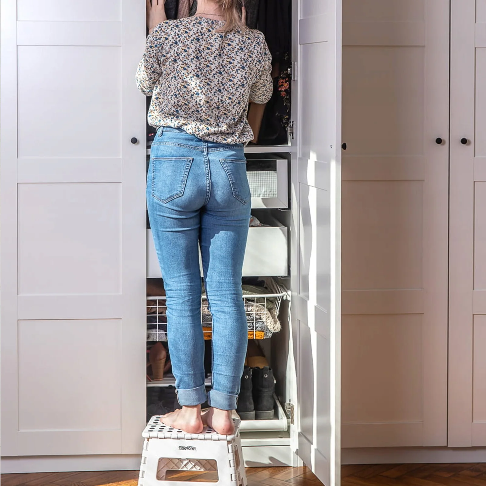 EASYFORM TABORET STOŁEK SKŁADANY 22CM - biały