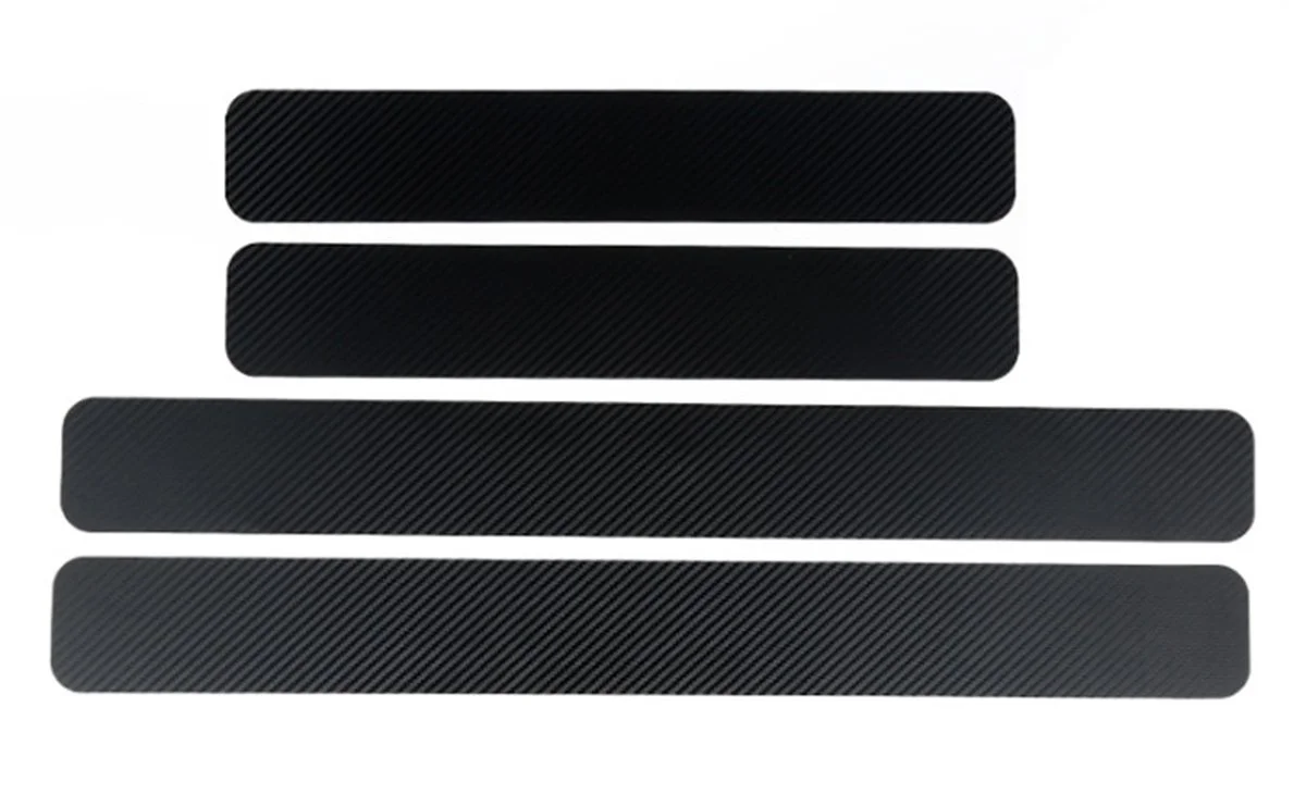 4x NAKŁADKI NA PROGI ZDERZAK OCHRONNE NA DRZWI NAKLEJKI DO SAMOCHODU CARBON