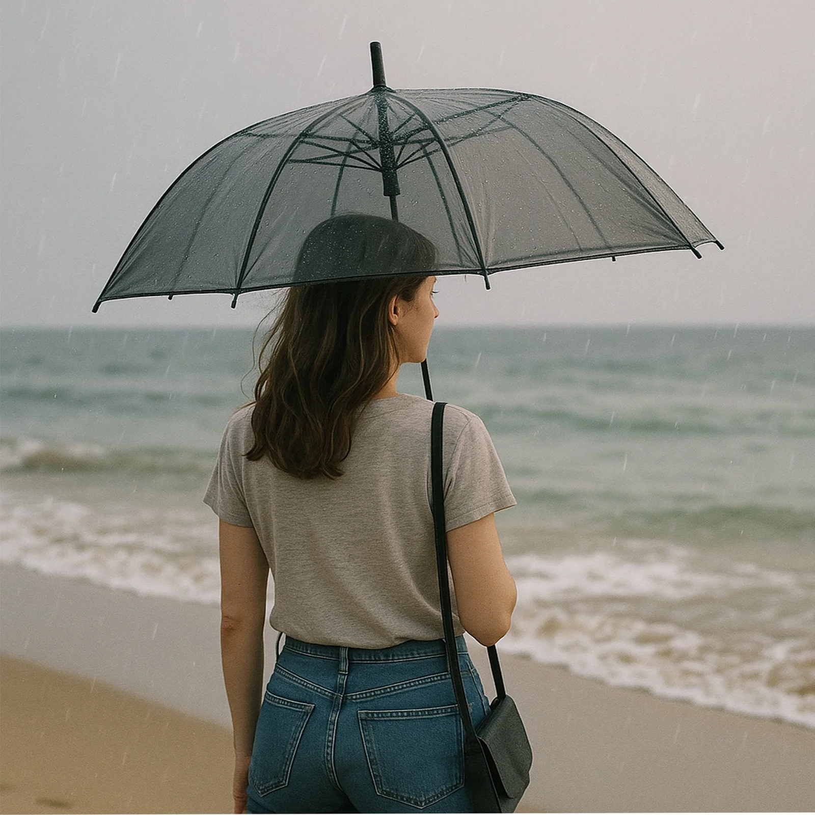PARASOL PRZEZROCZYSTY 72cm - czarny