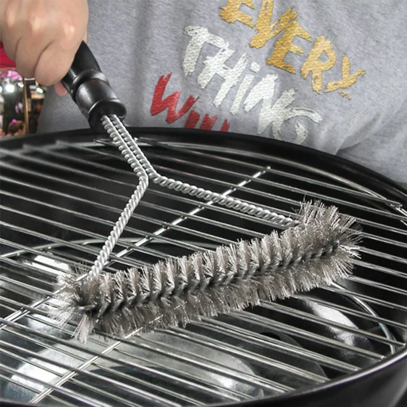 SZCZOTKA CZYŚCIK DO GRILLA CZYSZCZENIA RUSZTU BBQ DRUCIANY 30CM STALOWY