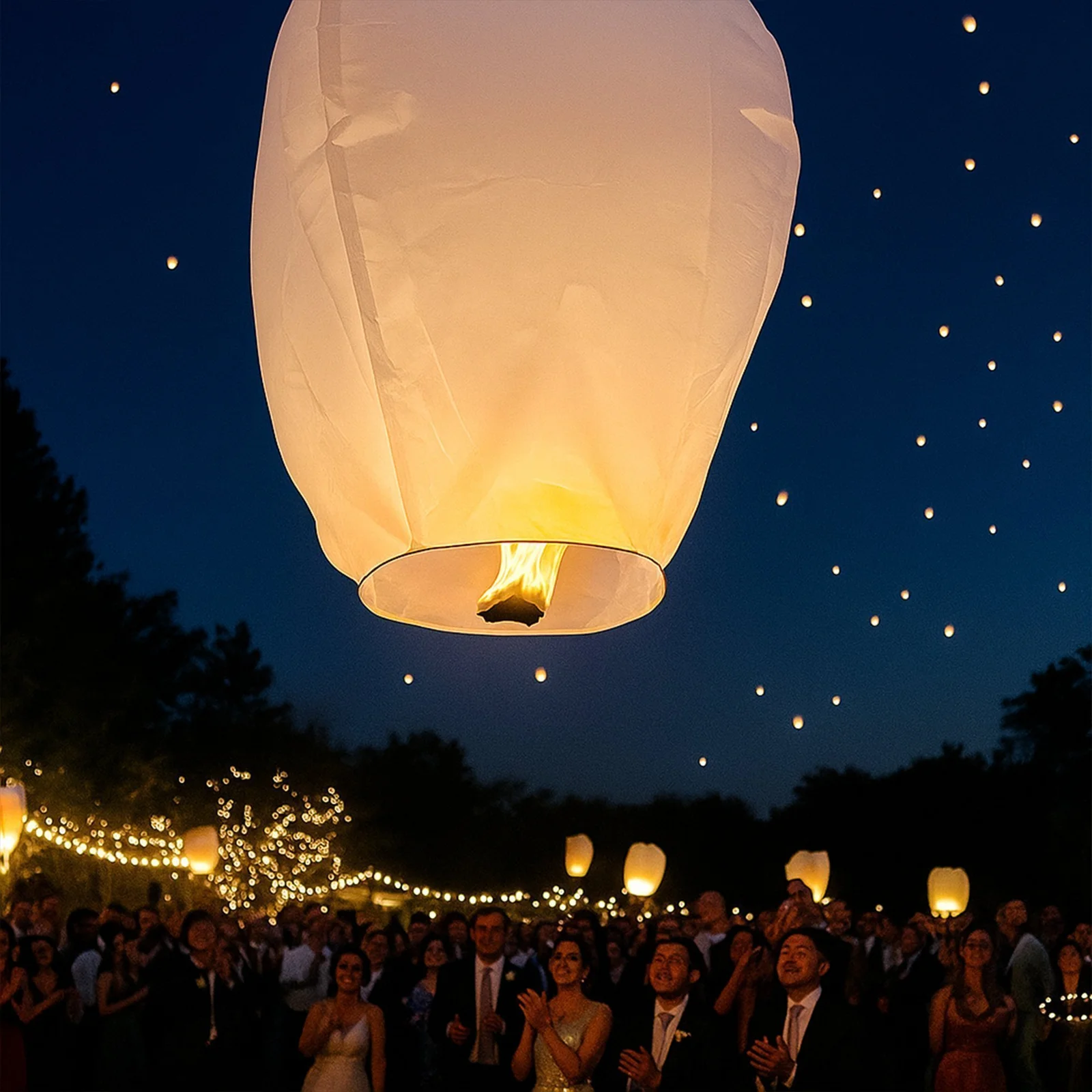 LAMPION SZCZĘŚCIA CHIŃSKI LAMPIONY ŻYCZEŃ LATAJĄCE NA WESELE ŚLUB KOMUNIĘ