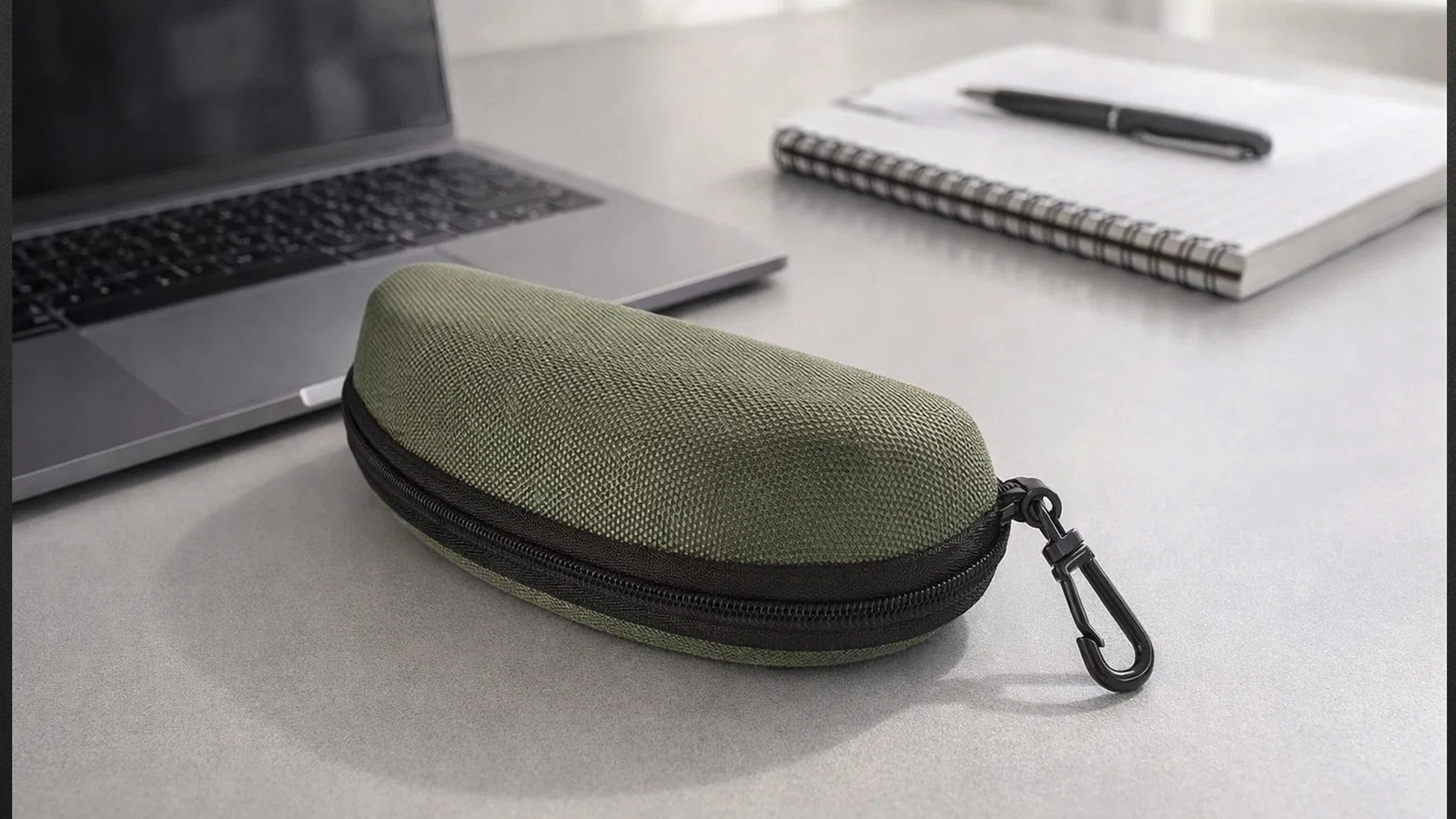 ETUI NA OKULARY TWARDE 17x8,5cm - ciemny zielony