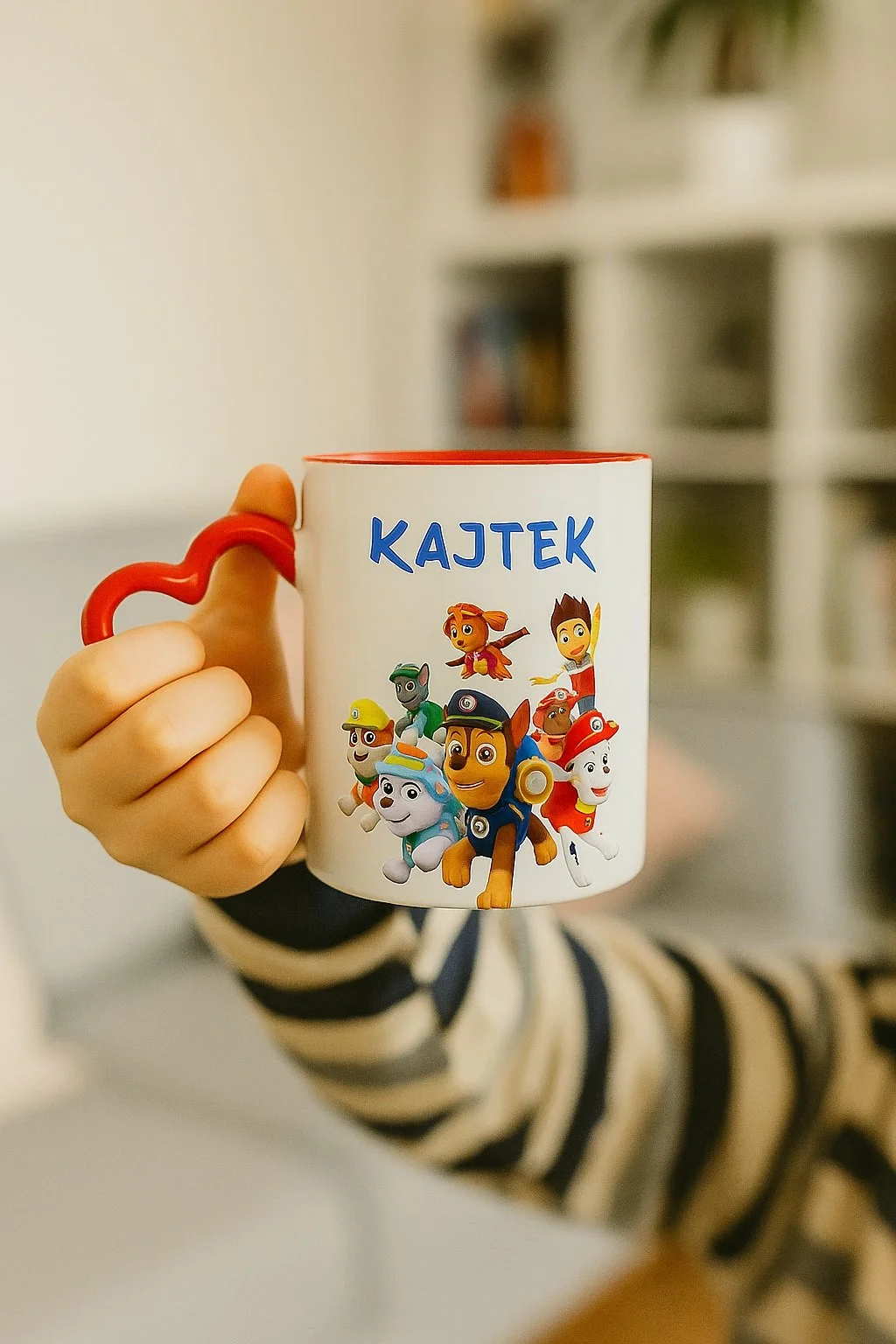 KUBEK DO SUBLIMACJI 330ML CZERWONY UCHWYT SERCE