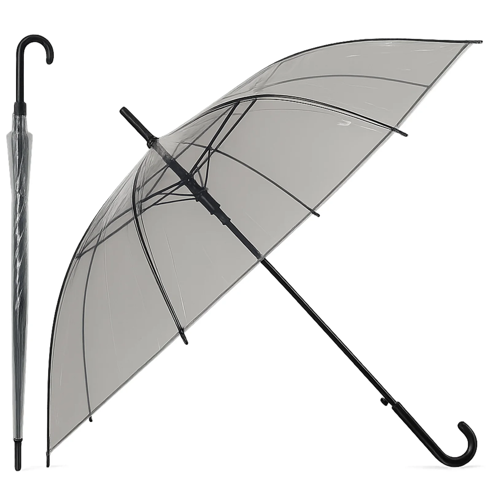 PARASOL PRZEZROCZYSTY 72cm - czarny