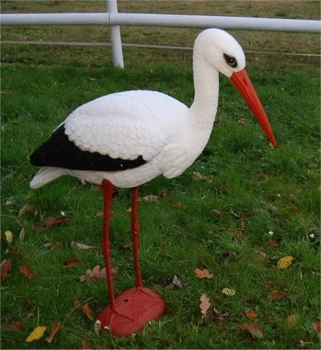 BOCIAN STOJĄCY DUŻY JAK ŻYWY FIGURKA OGRODOWA DEKORACJA DO OGRODU 82CM