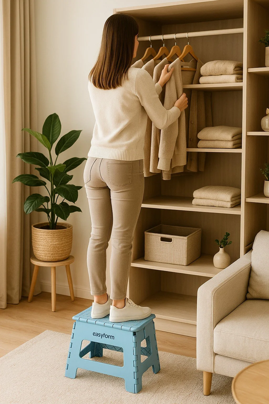 EASYFORM TABORET STOŁEK SKŁADANY 22CM - niebieski