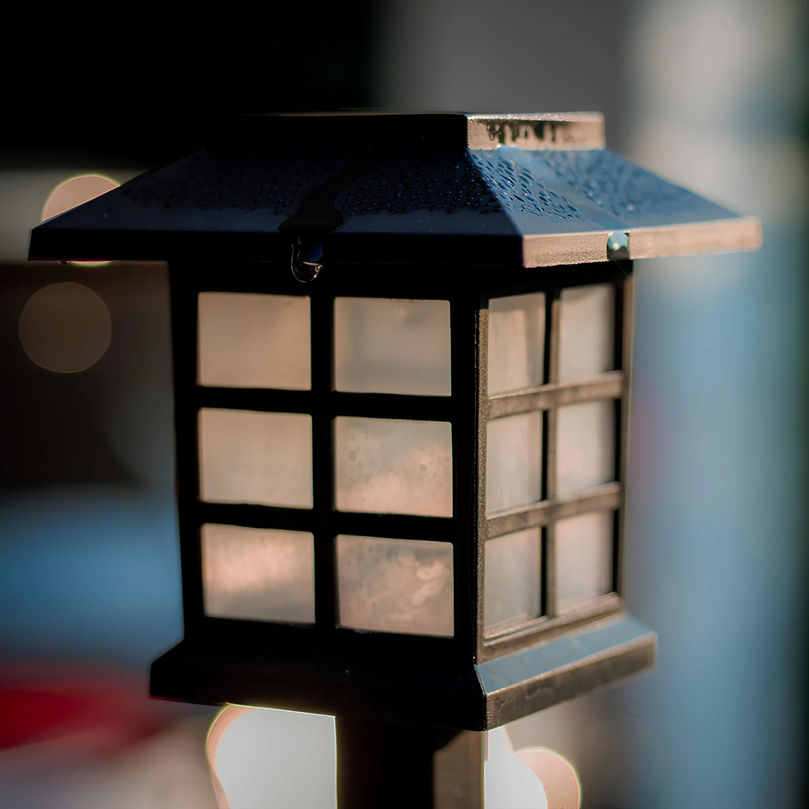 LAMPA LAMPKA SOLARNA LED LATARNIA OZDOBNA OGRODOWA WBIJANA LAMPION CZUJNIK