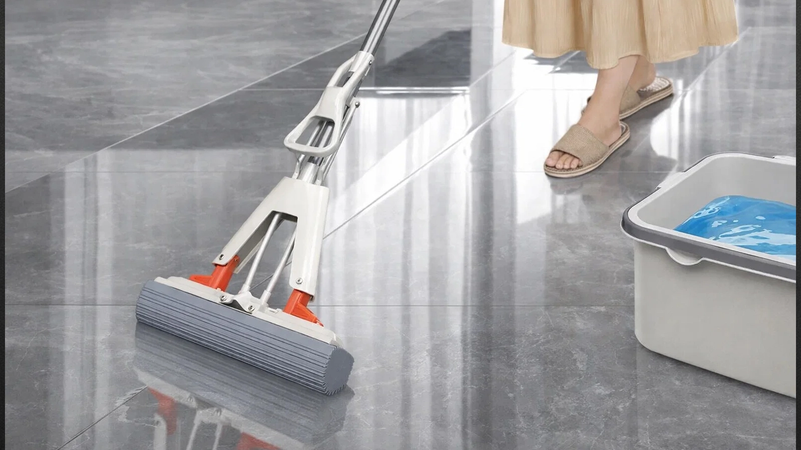 MOP GĄBKOWY DO MYCIA PODŁÓG WYCISKANY GĄBCZASTY ŚCIĄGACZ DO WODY GĄBKA