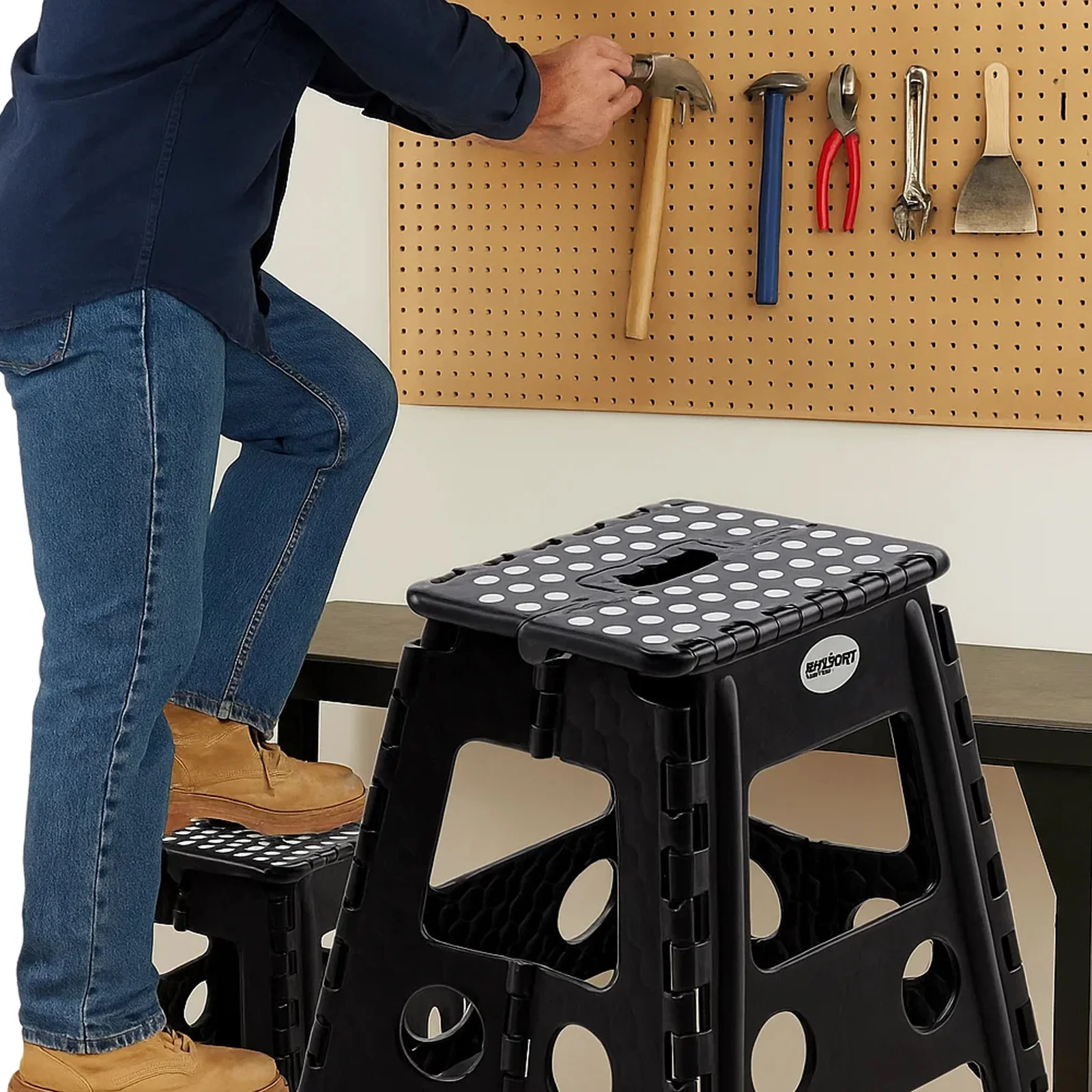 EASYFORM TABORET STOŁEK SKŁADANY 39CM - czarny