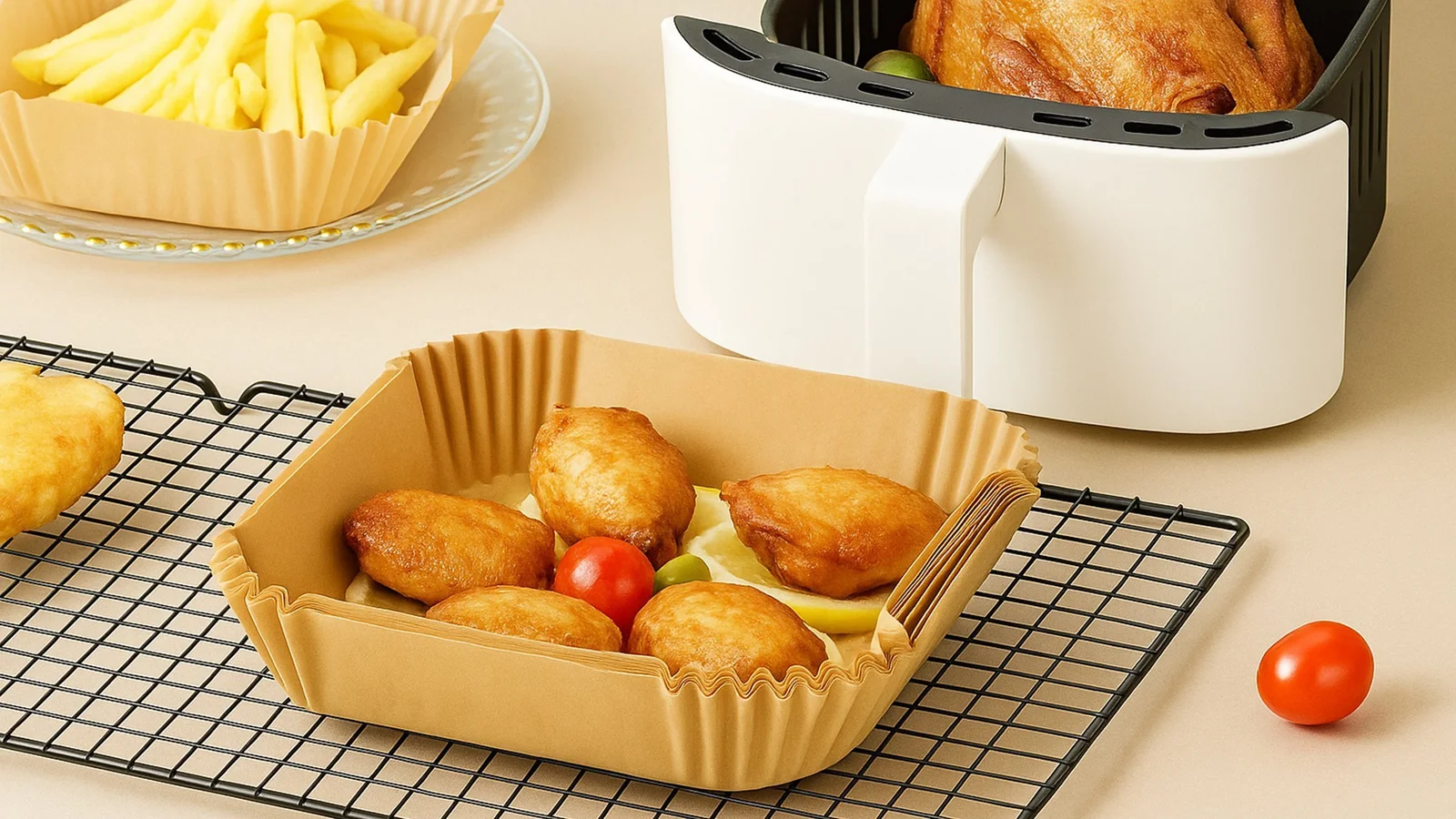 50x PAPIEROWY WKŁAD PIECZENIA FRYTKOWNICY BEZTŁUSZCZOWEJ AIR FRYER WKŁADY