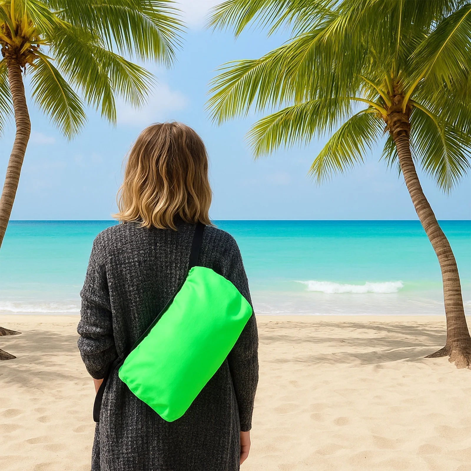 LAZY BAG SOFA NADMUCHIWANA ROZKŁADANA NA PLAŻE FOTEL MATERAC LEŻAK MOCNY