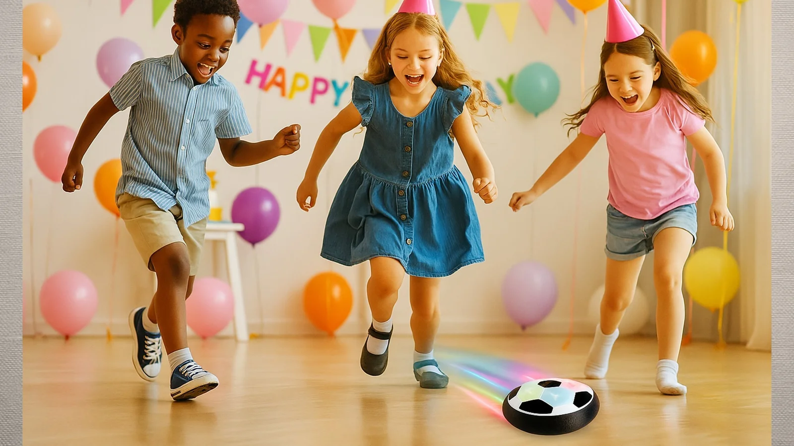LATAJĄCA PIŁKA HOVERBALL POWIETRZNA DYSK KRĄŻEK CYMBERGAJ DYSK LED XXL