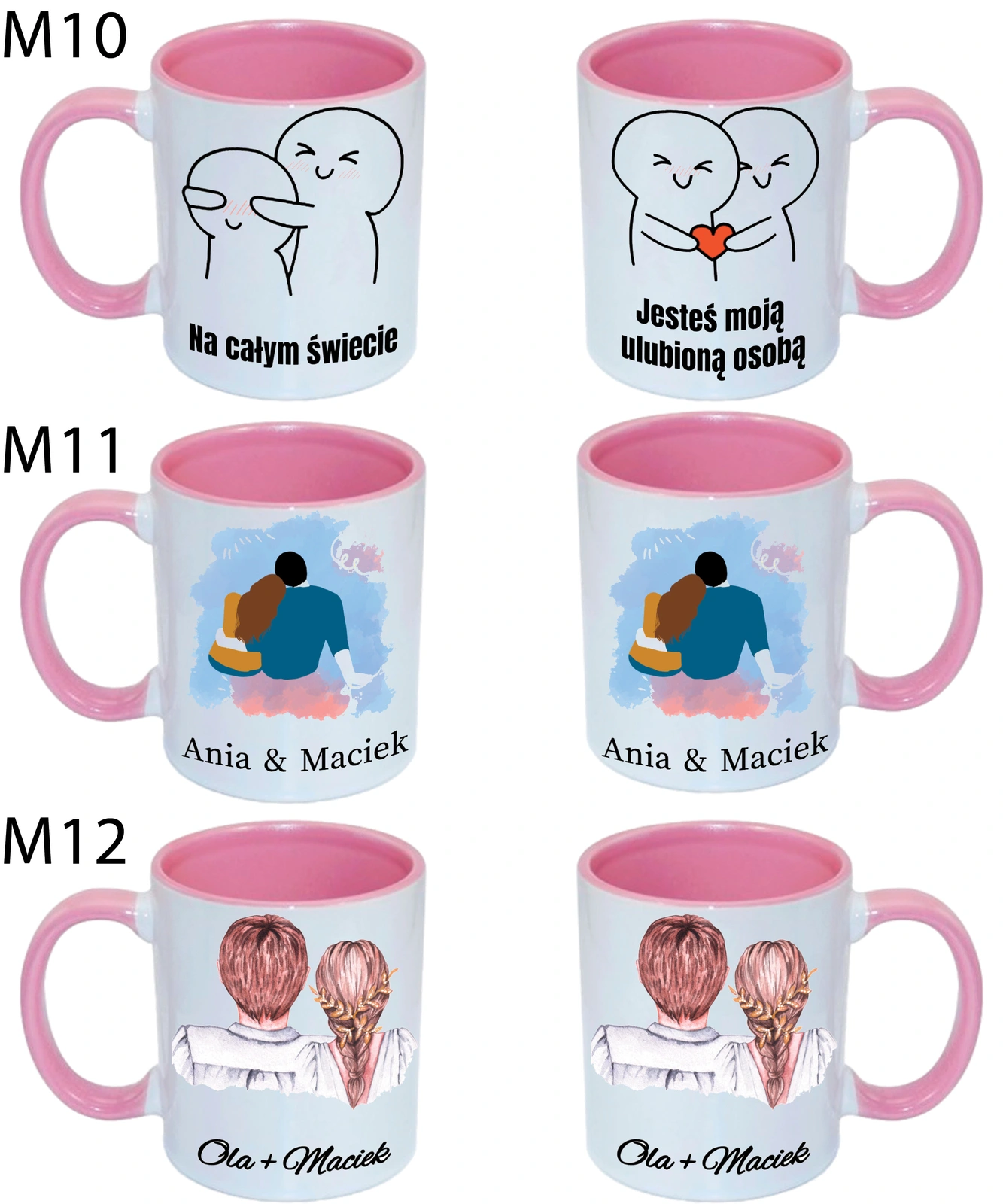 KUBEK DO SUBLIMACJI 330ML RÓŻOWY UCHWYT