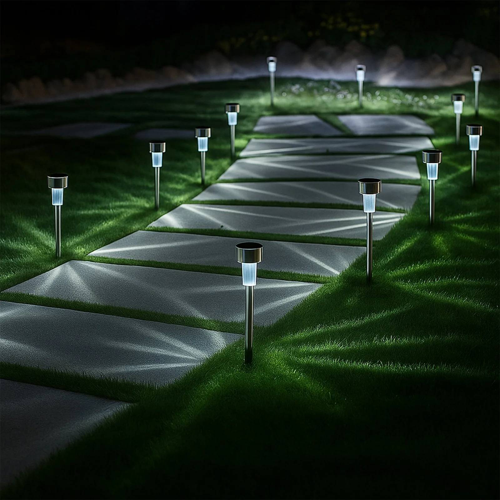 LAMPA SOLARNA OGRODOWA WBIJANA - 35cm srebrny