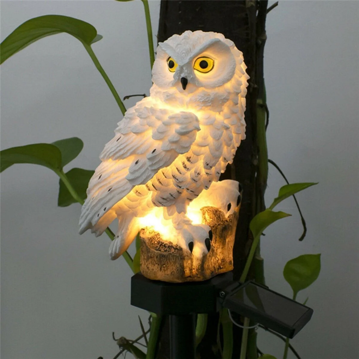 LAMPA OGRODOWA SOLARNA LED SOWA Z CZUJNIKIEM ZMIERZCHU WBIJANA DO OGRODU