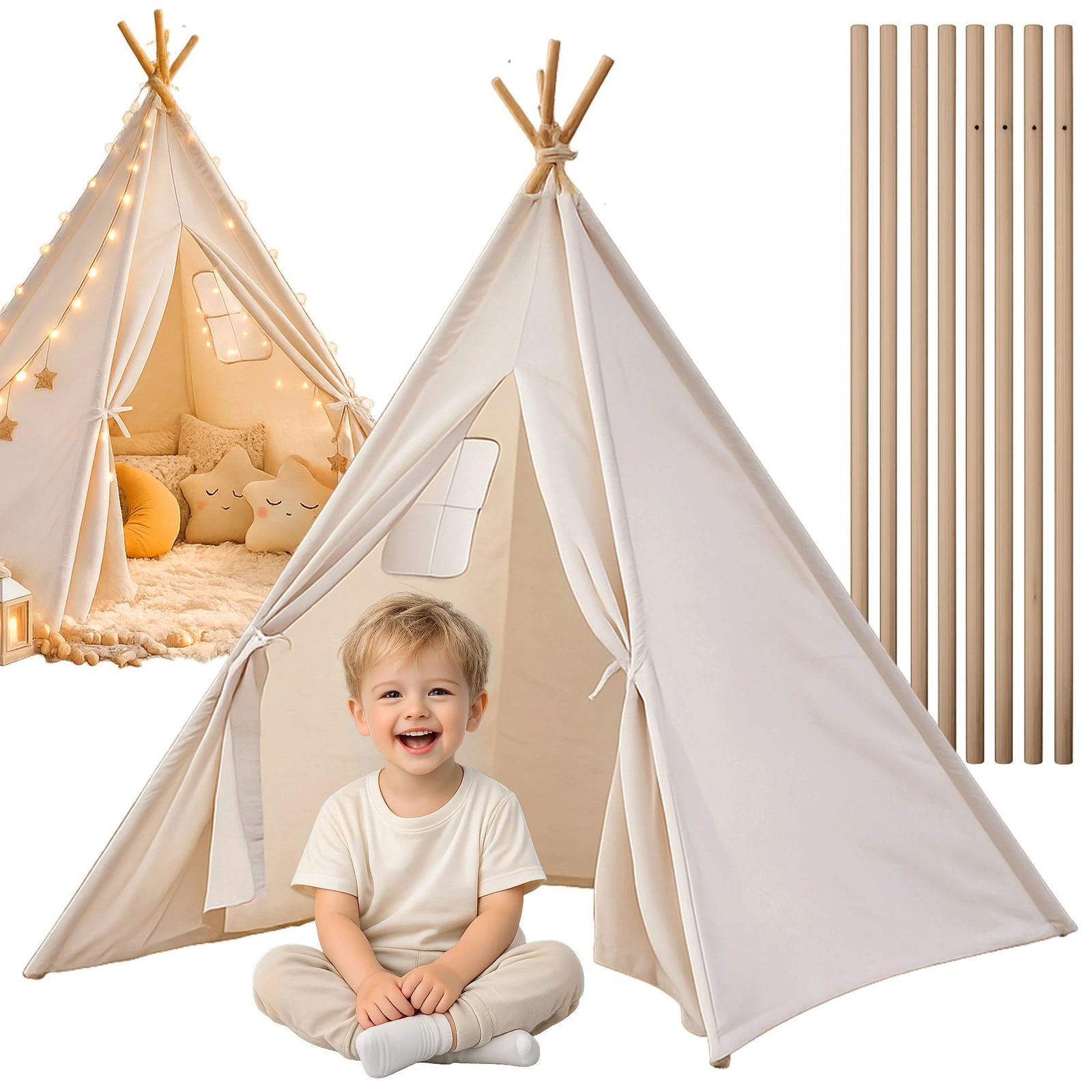 NAMIOT TIPI DLA DZIECI WIGWAM INDIAŃSKI DOMEK DO ZABAWY W OGODZIE DOMU