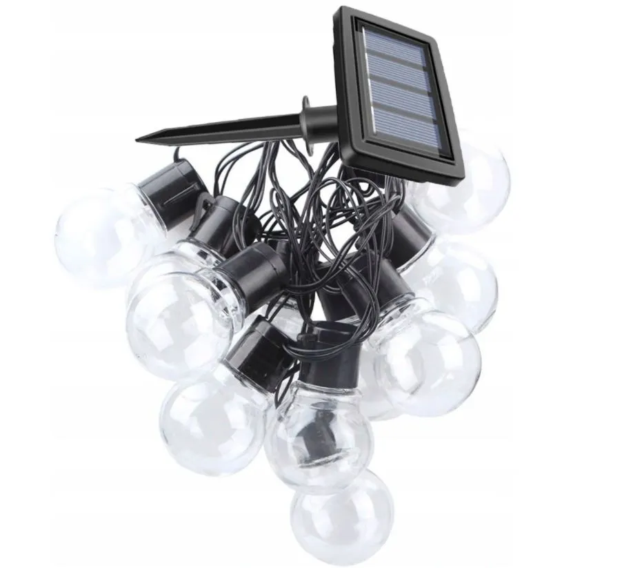 GIRLANDA SOLARNA ŚWIETLNA OGRODOWA LAMPKI DEKORACYJNE 3,5M 10 LED ŻARÓWKI