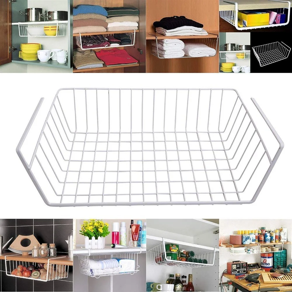 KOSZ KOSZYK PODWIESZANY POD PÓŁKĘ ORGANIZER WISZĄCY METALOWY LOFT 32x23CM