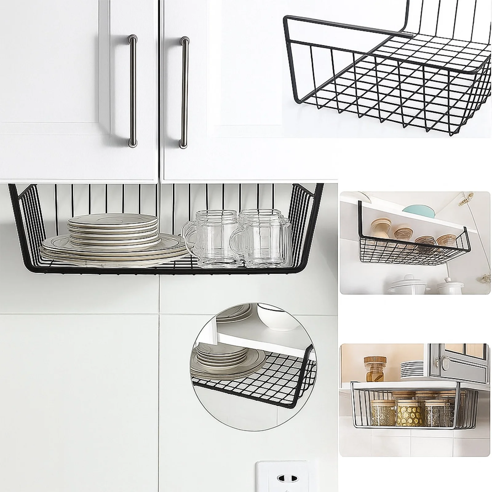 KOSZ KOSZYK PODWIESZANY POD PÓŁKĘ ORGANIZER WISZĄCY METALOWY LOFT 32x23CM