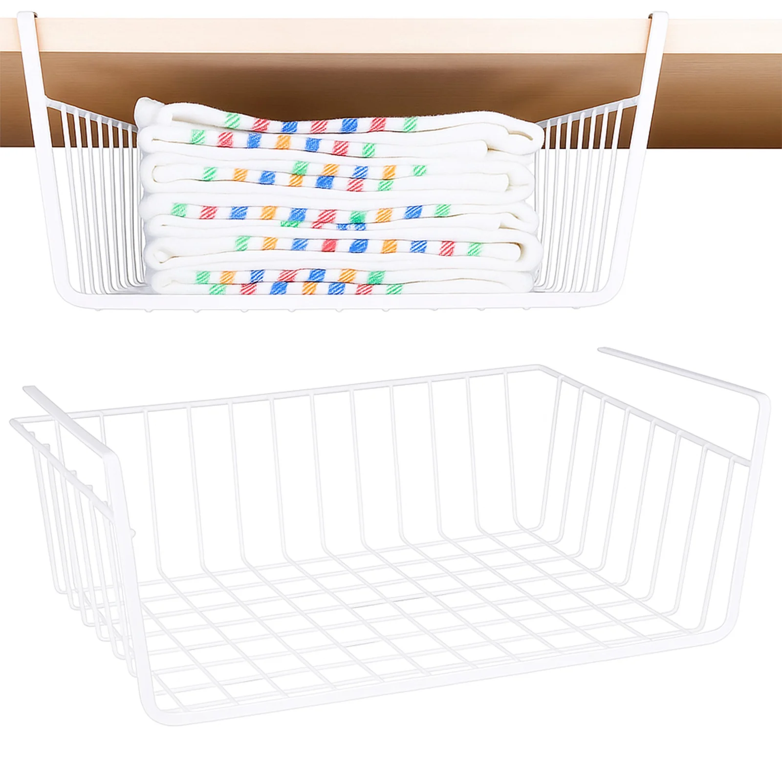 KOSZ KOSZYK PODWIESZANY POD PÓŁKĘ ORGANIZER WISZĄCY METALOWY LOFT 32x23CM