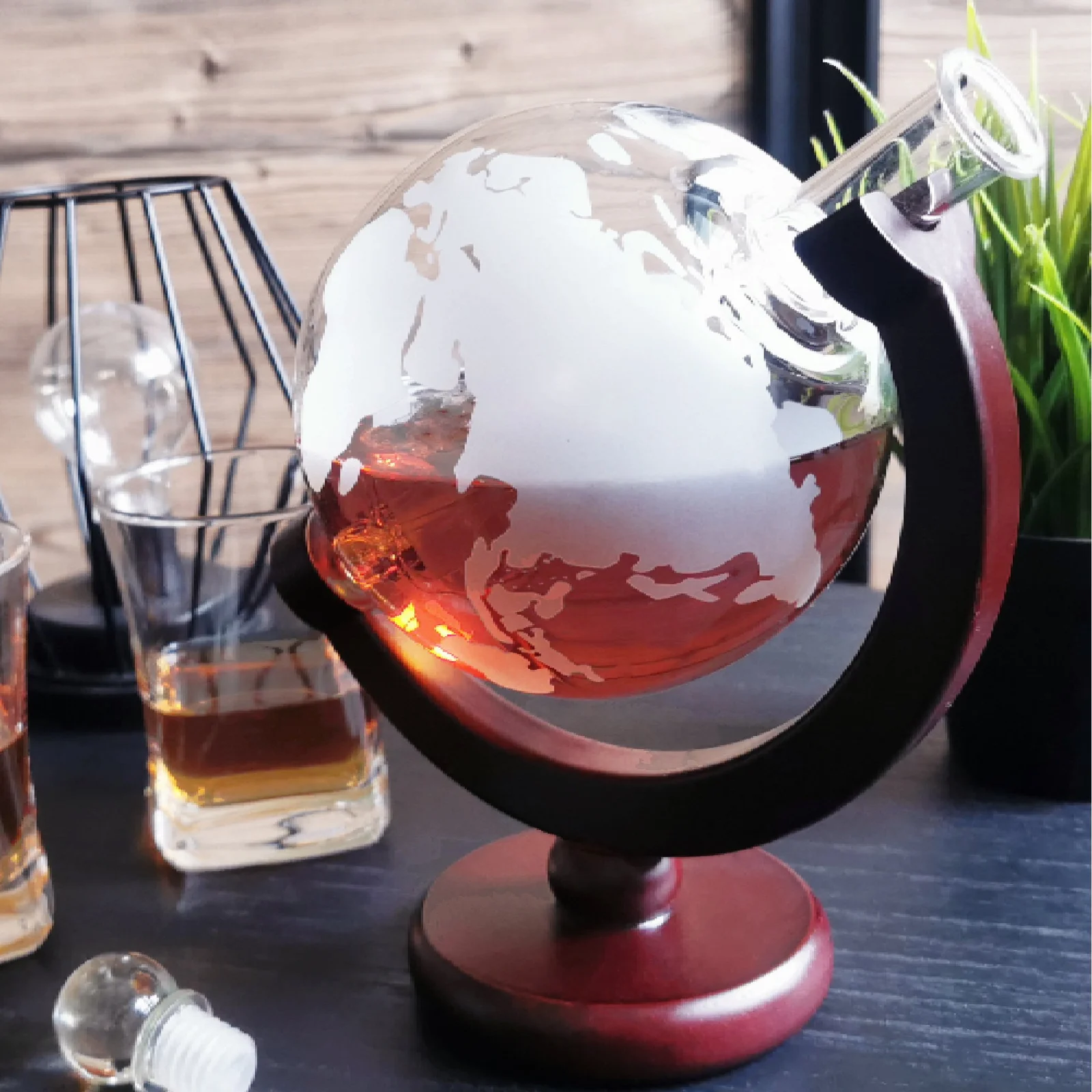 KARAFKA DO WHISKY GLOBUS STATEK STOJAK PREMIUM IDEALNY NA PREZENT UPOMINEK