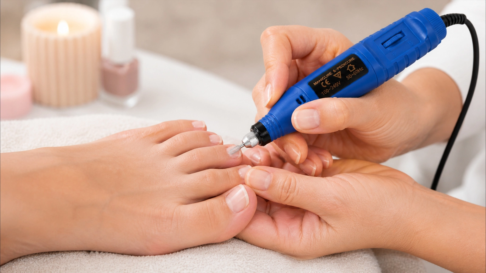 FREZARKA DO PAZNOKCI MANICURE PEDICURE DO USUWANIA HYBRYD ŻELU + FREZY