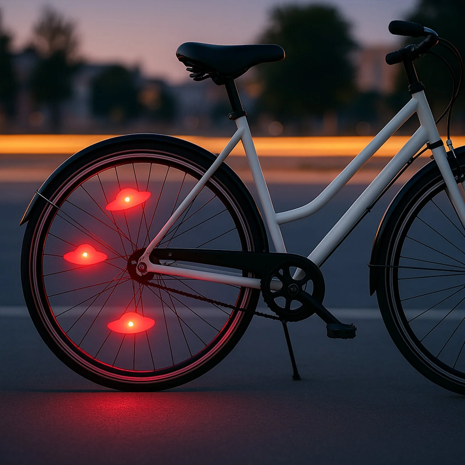 LAMPKA ROWEROWA LED NA SZPRYCHY ROWERU KOŁO KOŁA NAKŁADKA ŚWIĘCĄCA ROWER