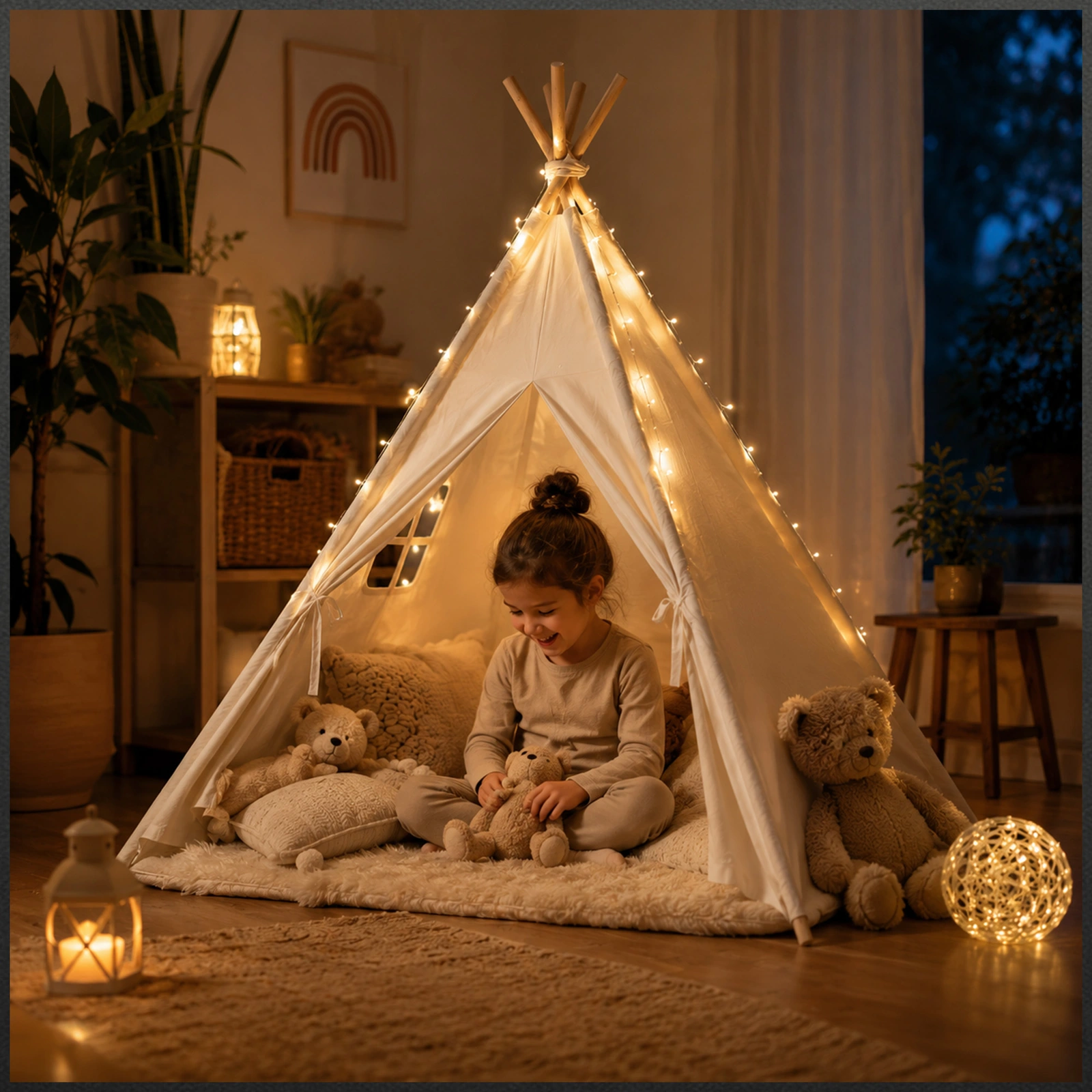 NAMIOT TIPI DLA DZIECI WIGWAM INDIAŃSKI DOMEK DO ZABAWY W OGODZIE DOMU