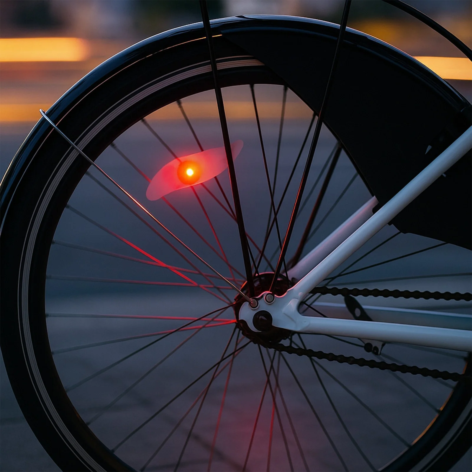 LAMPKA ROWEROWA LED NA SZPRYCHY ROWERU KOŁO KOŁA NAKŁADKA ŚWIĘCĄCA ROWER