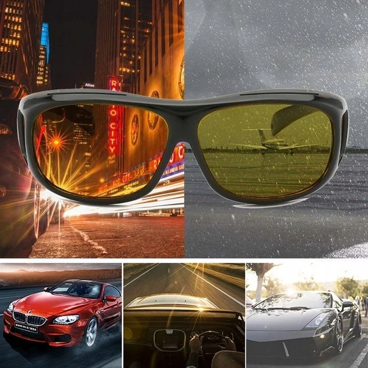 2x OKULARY DO JAZDY NOCĄ DLA KIEROWCÓW AUTA HD VISION PRZECIWSŁONECZNE