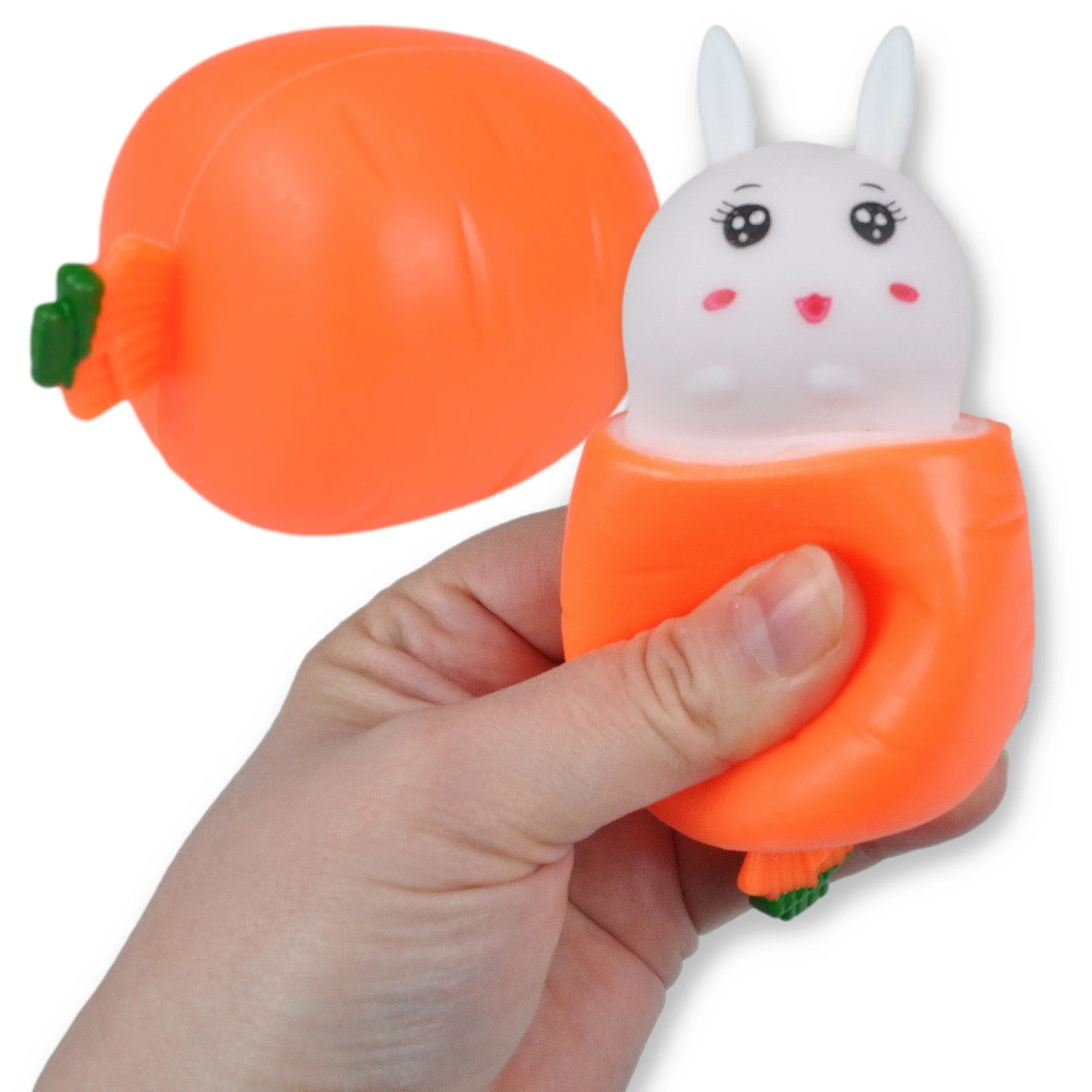 GNIOTEK ANTYSTRESOWY SQUISHY KRÓLIK ZAJĄC W MARCHEWCE ŚMIESZNY WIELKANOC