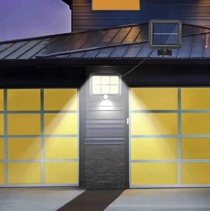 LAMPA SOLARNA LED Z CZUJNIKIEM RUCHU I ZMIERZCHU ZEWNĘTRZNA OGRODOWA MOCNA