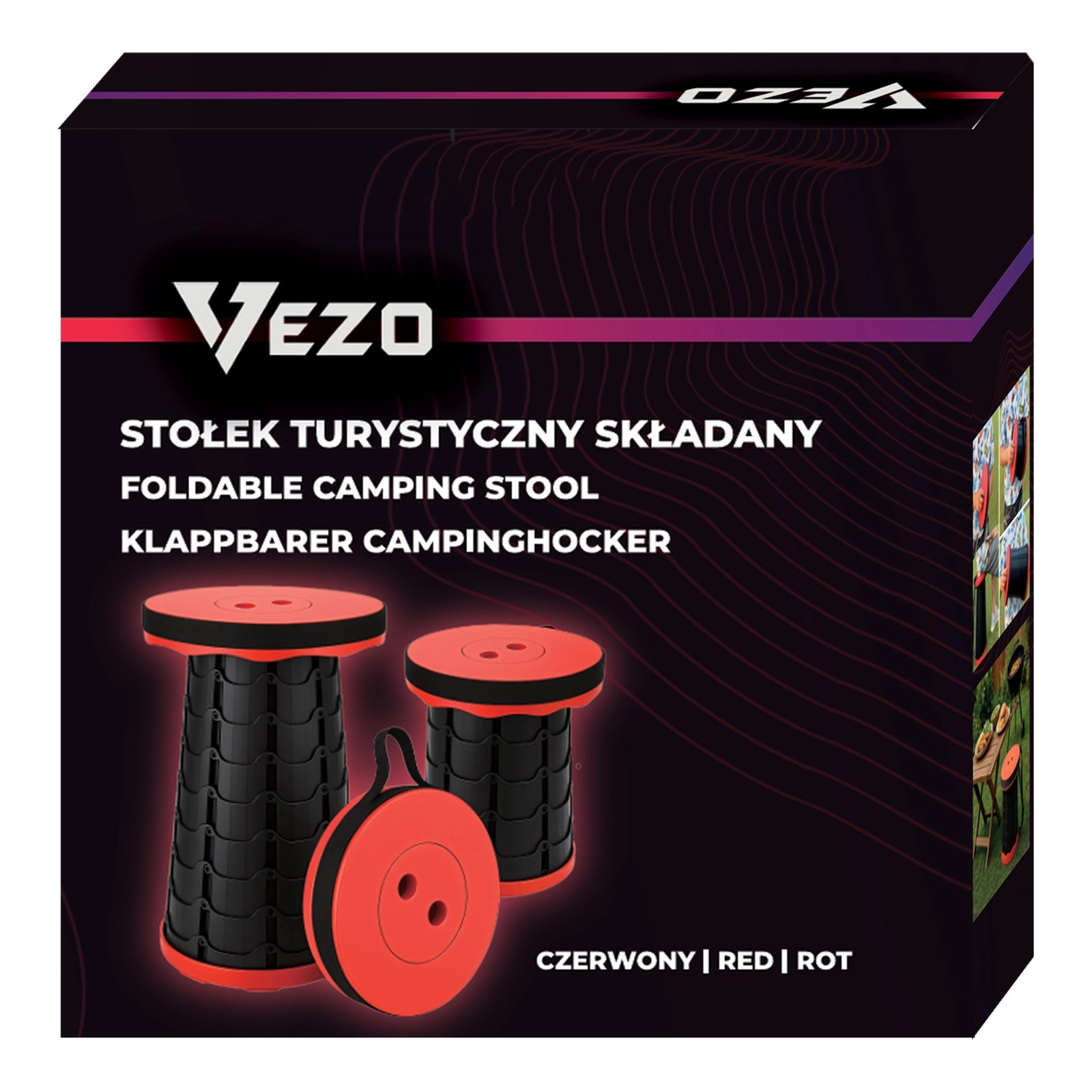 VEZO STOŁEK TURYSTYCZNY TABORET KRZESŁO WĘDKARSKIE TURYSTYCZNE SKŁADANE