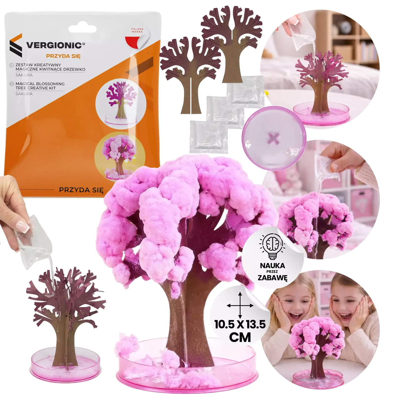 MAGICZNE DRZEWKO SAKURA ZESTAW KREATYWNY EKSPERYMENT CHEMICZNY DLA DZIECI