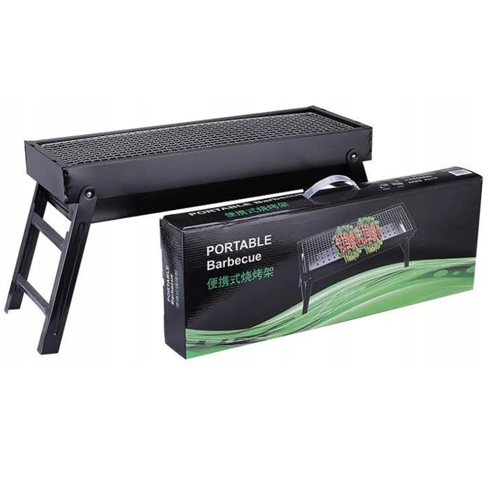GRILL TURYSTYCZNY SKŁADANY OGRODOWY PRZENOŚNY KEMPINGOWY WĘGLOWY DUŻY 60CM