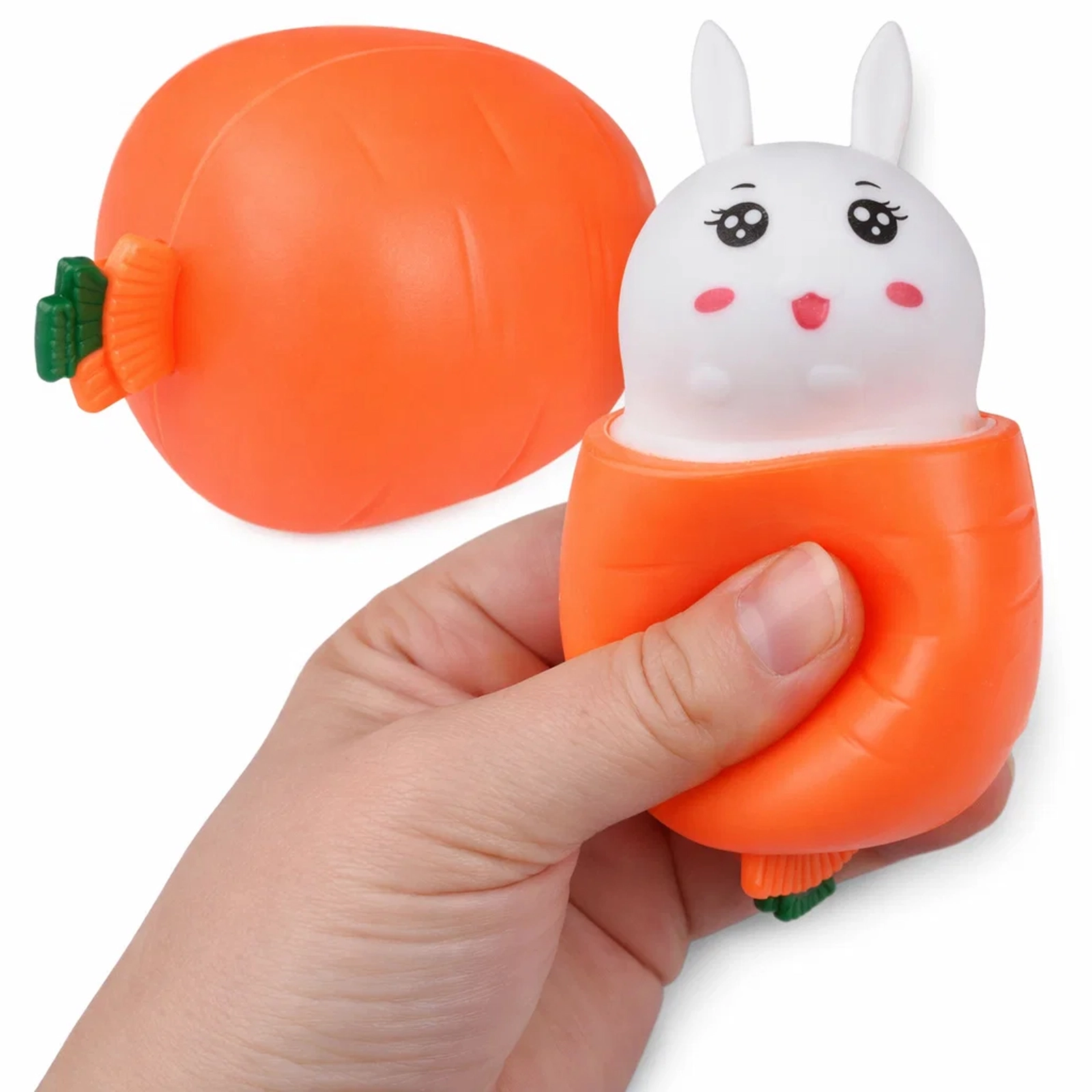 GNIOTEK ANTYSTRESOWY SQUISHY KRÓLIK ZAJĄC W MARCHEWCE ŚMIESZNY WIELKANOC
